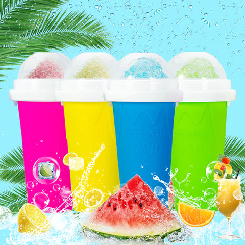 200ml Slushie Maker Cup Magic Quick Frozen Smoothies Cup Squeeze Cup with  Spoon