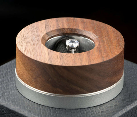 mechanical proposal ring box made of wood and steel