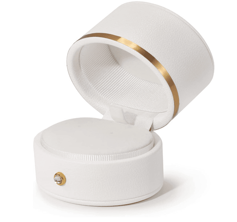 white leather ring box