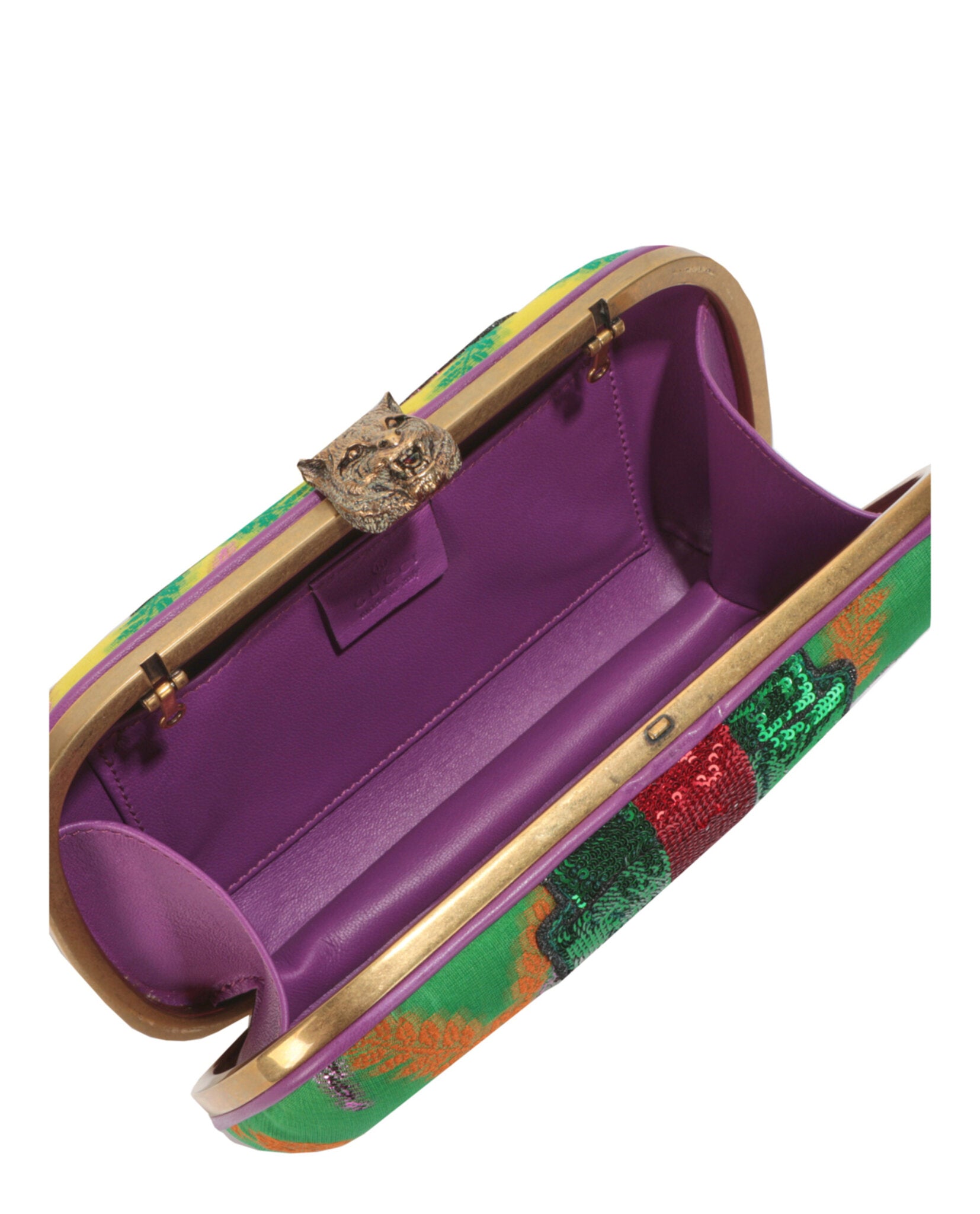 Gucci - Silk and Sequin Animalier Broadway Box Clutch image 3