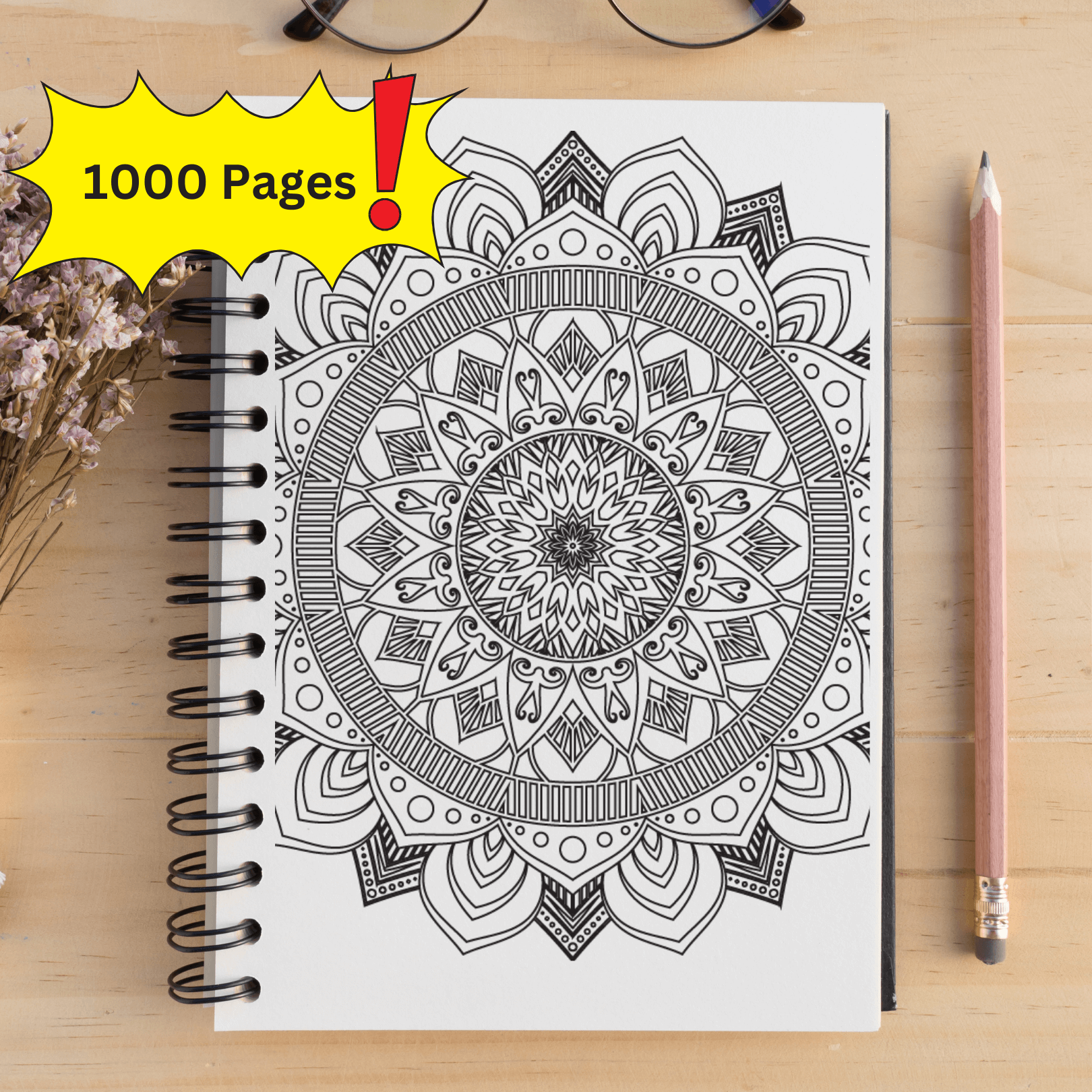 1000 Adult Mandala Coloring Pages V1 