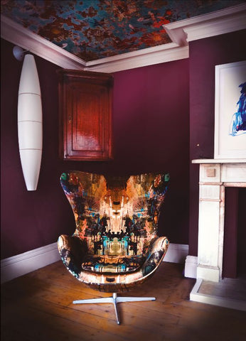 egg chair, upholstery velvet Derbyshire, egg chair midlands, bespoke upholstery midlands, kado velvet, Blackpop chair,