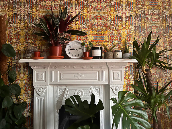 yellow patterned wallpaper for sale UK, etc...