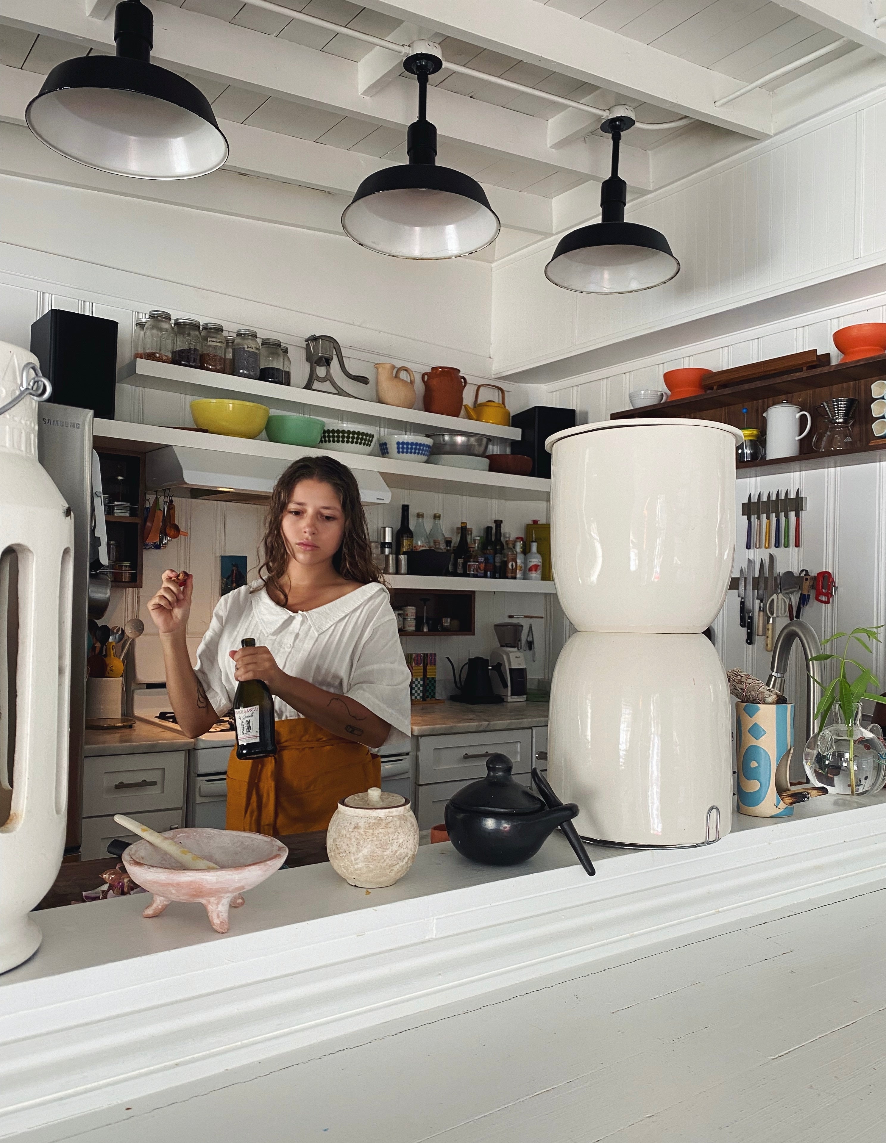 woman in kitchen preparing food