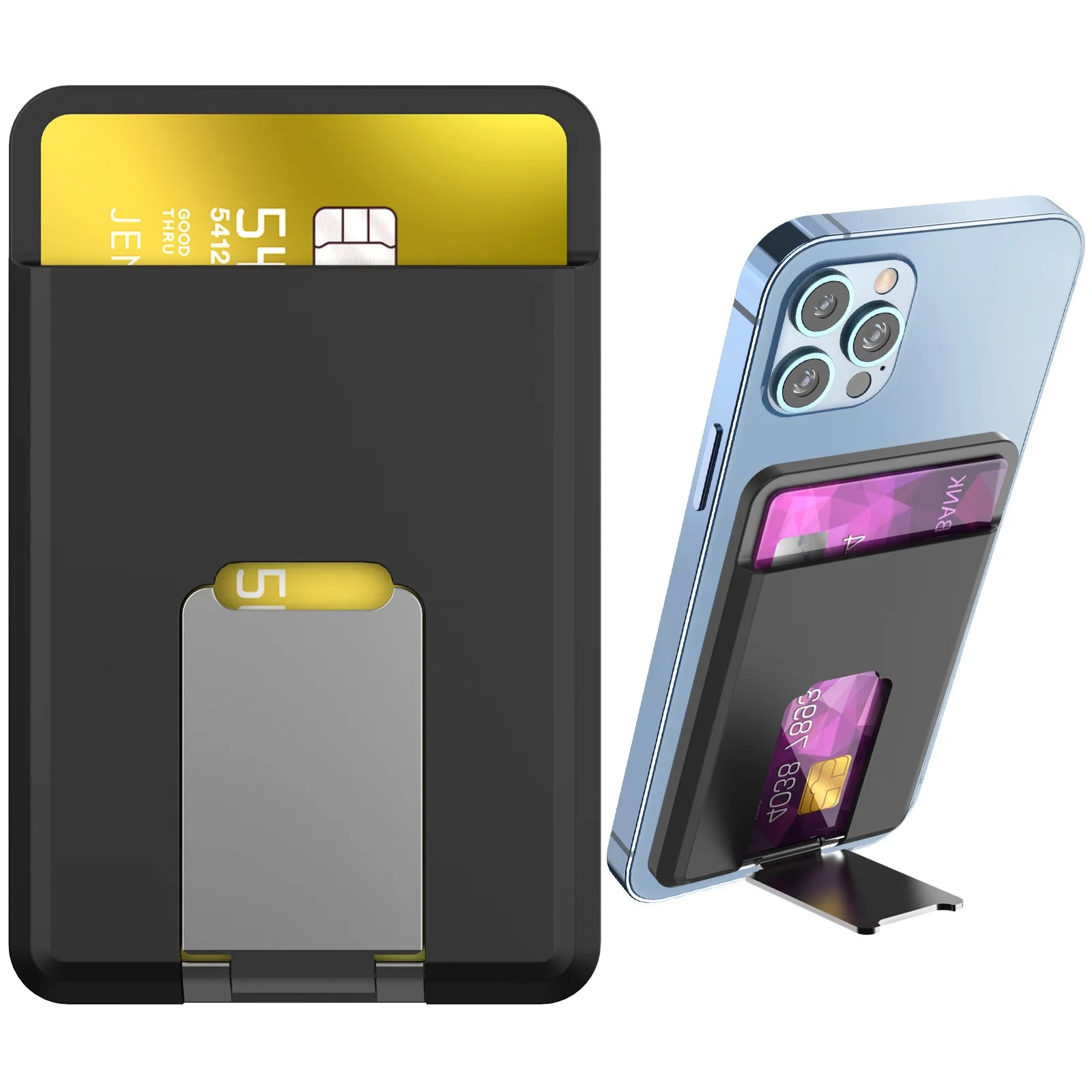 Magsafe Wallet with Stand Phone Card Holder for Iphone 14 13 12 Pro Max Detachable Magnetic Bracket Stand Socket Phone Holder