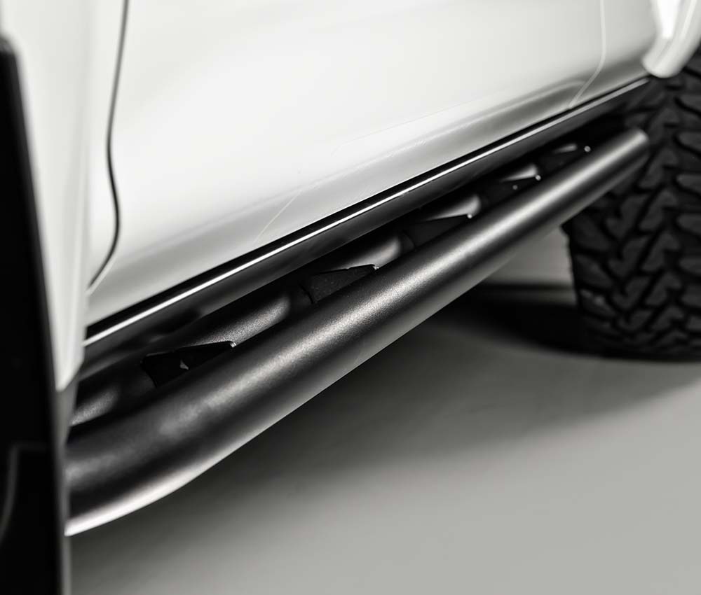 OEM rock sliders installed on Toyota 4Runner