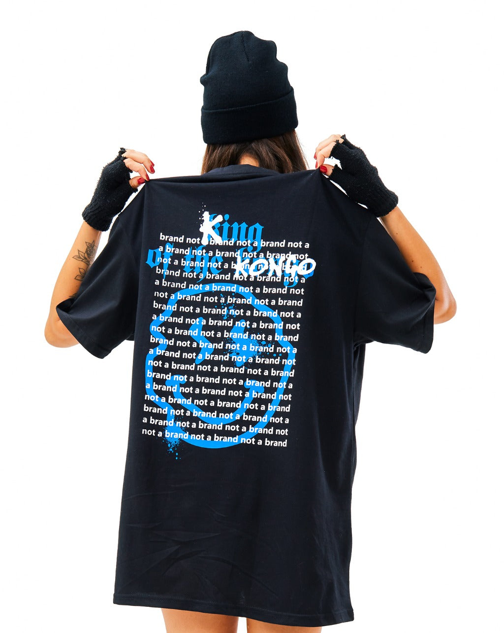 Loose fit Lightweight Oversized spray black T-Shirt- Gender Neutral