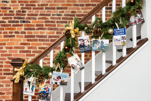 holiday cards on garland