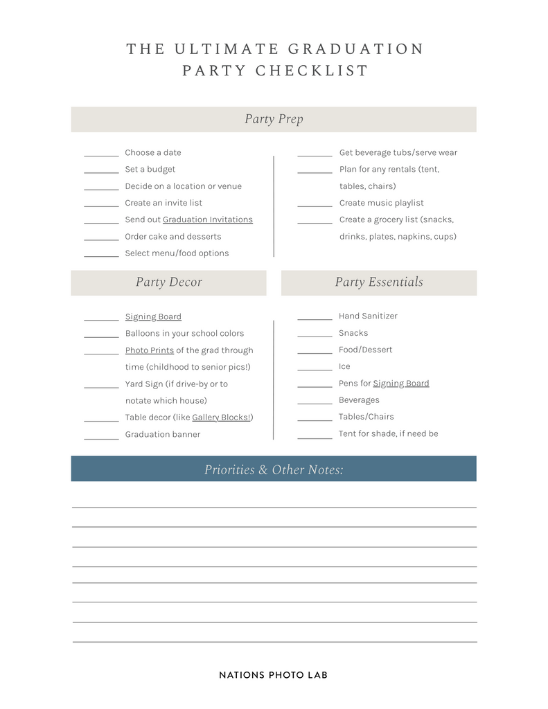The Ultimate Graduation Party Checklist - Nations Photo Lab