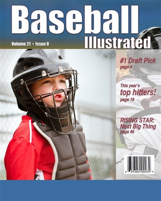 Baseball illustrated Magazine Cover Template