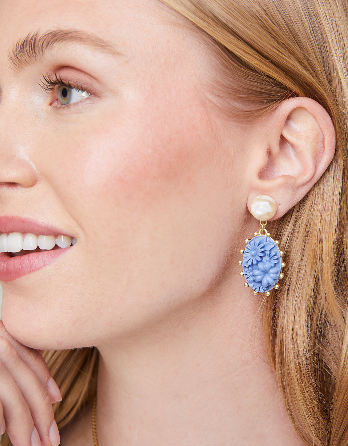 Désert earrings, Blue Sparkle / Sepia reversible inserts