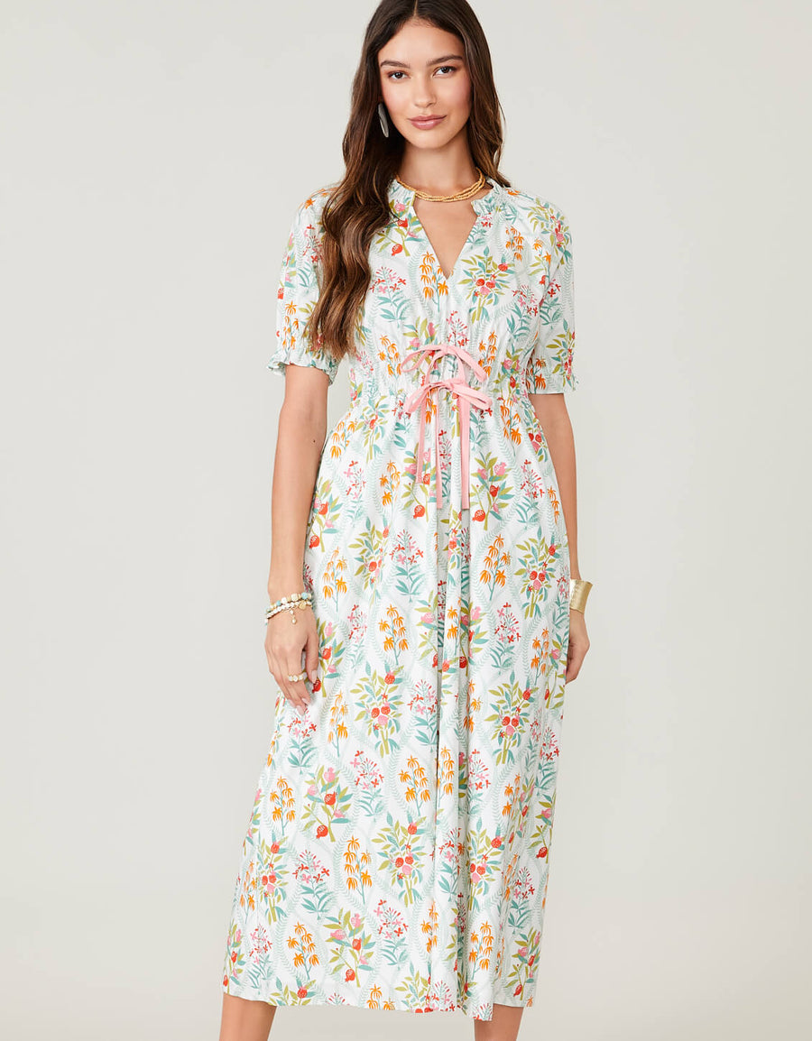 Joanie Midi Dress Queenie Topiary White