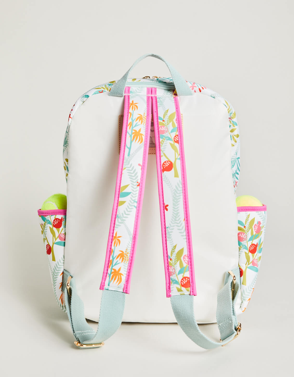 Tennis Backpack Queenie Tropical Floral Pink - $148.00