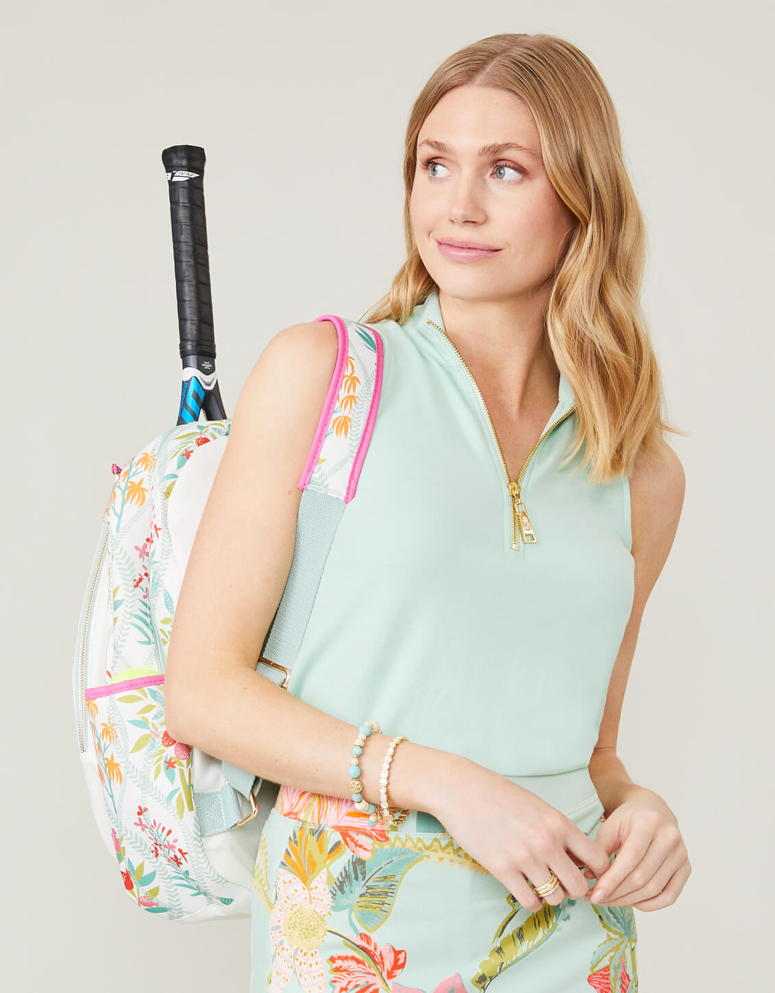 White and Pink Tennis Bag — Parker & Hyde