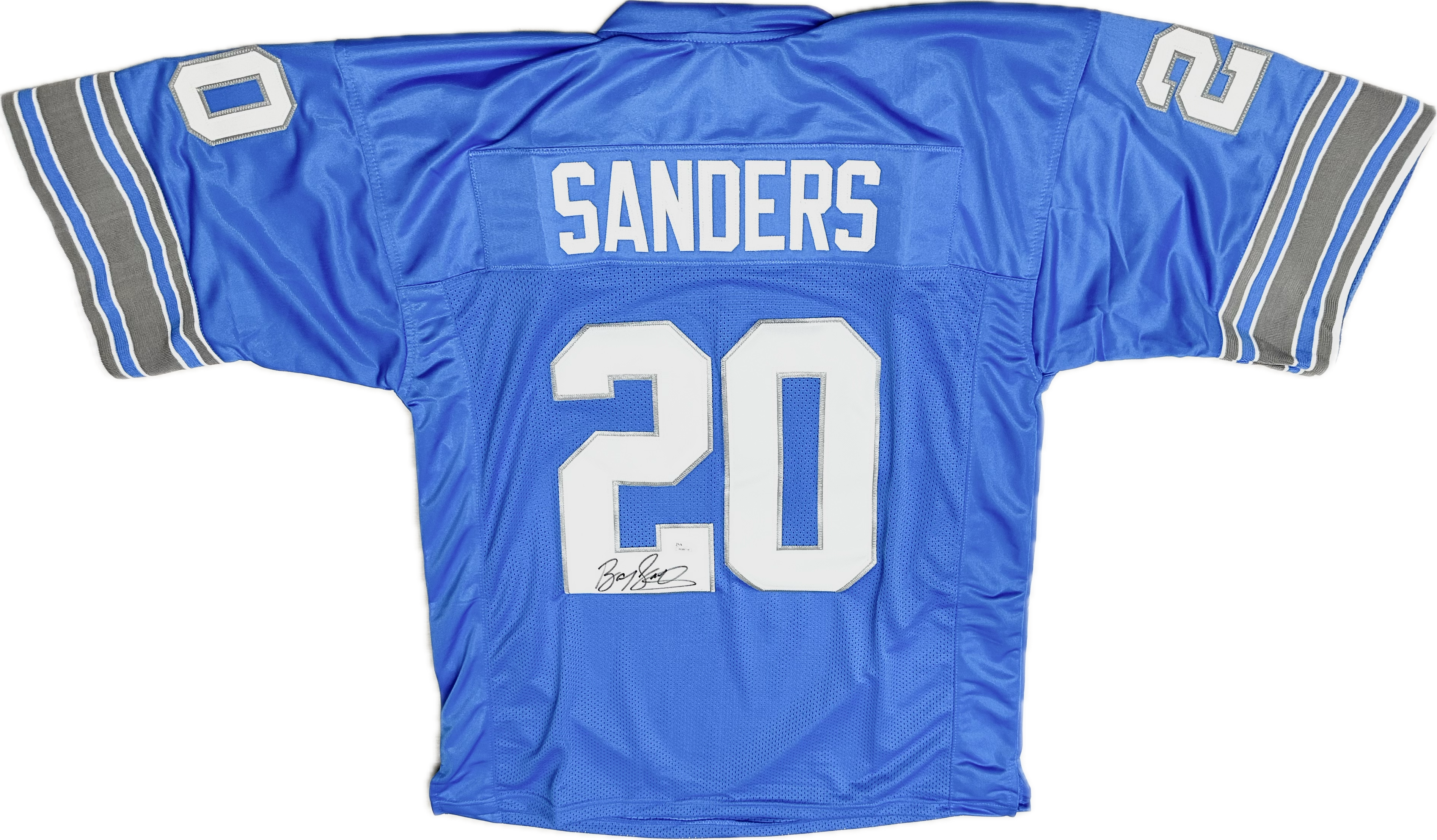 Barry Sanders Signed Detriot Custom Football Jersey (JSA)