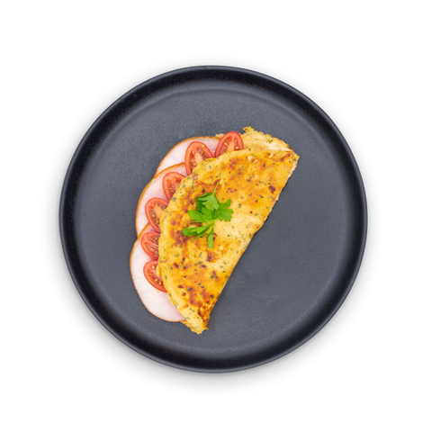 Diet Egg Omelette – mit Gemüse und Aufschnitt