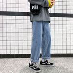 Neploha Korean Men Jeans Straight Male Denim Pants Harajuku Man Streetwear Trousers Loose Casual Denim Trouser Black Baggy Pant