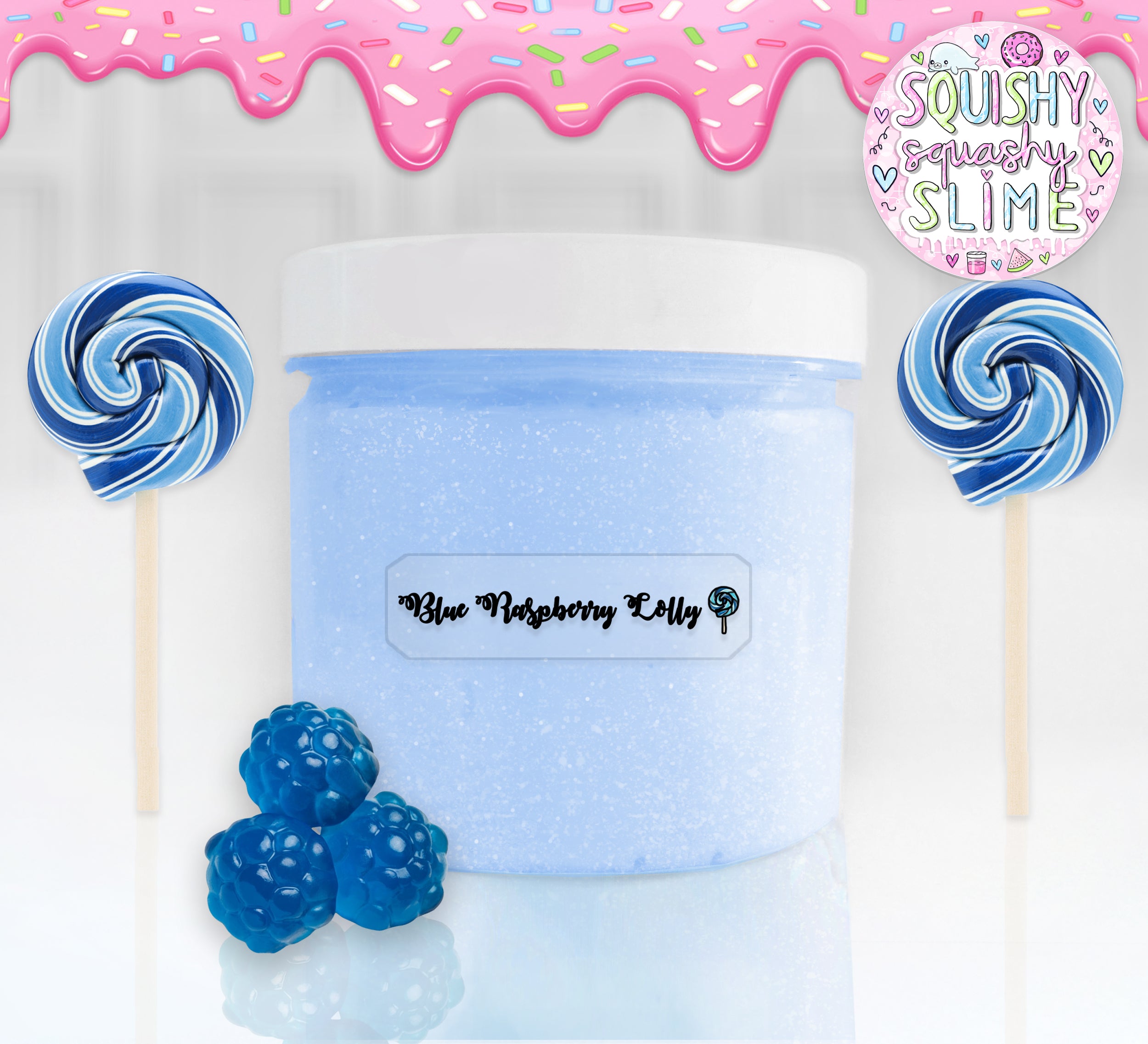 Blue Raspberry Lolly Diy Clay Slime Squishy Squashy Slimes