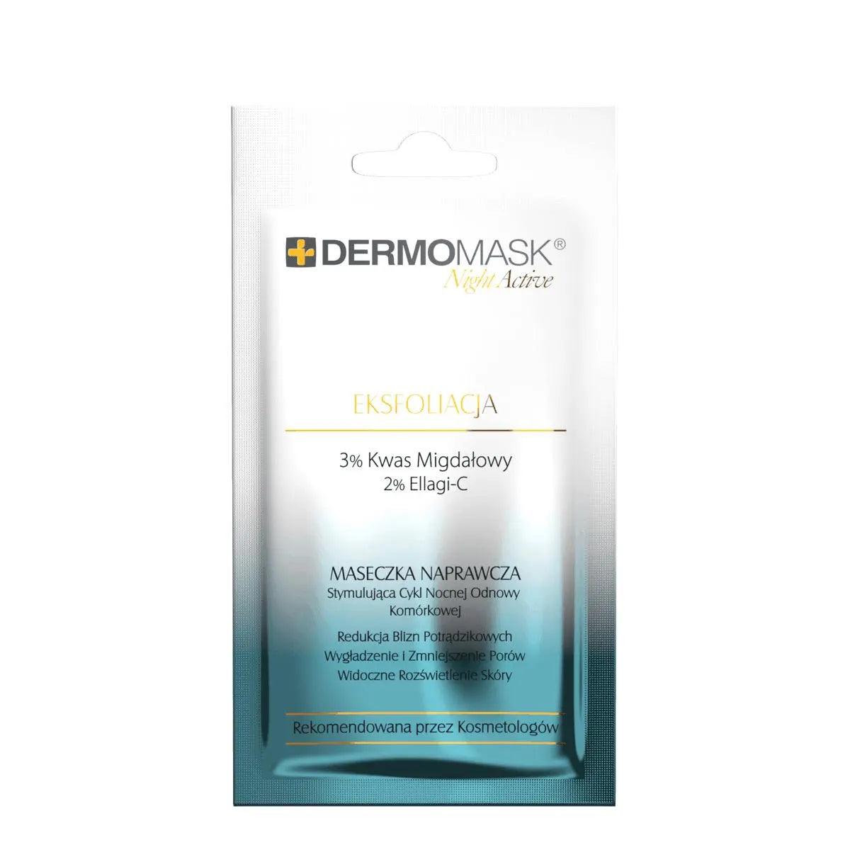 L'BIOTICA DERMOMASK Night Active. Eksfoliacija. 12 ml - TIESIOG GRAŽI