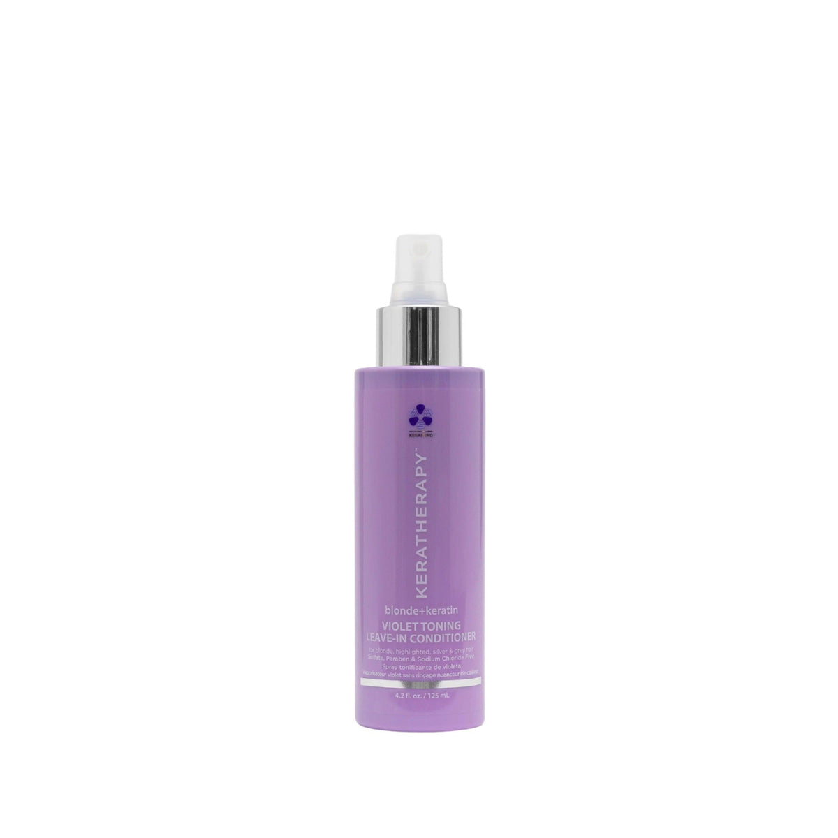 Keratherapy Keratin Infused Totally Blonde Violet Toning Leave-In nenuplaunamas purškiklis, 110 ml Keratherapy TIESIOG GRAŽI