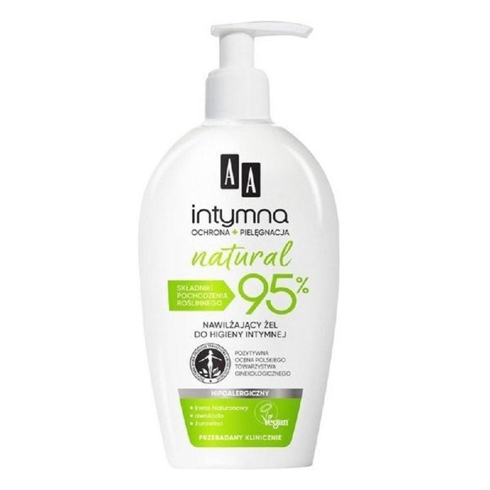 AA INTIMATE drėkinamasis intymios higienos gelis, NATURAL 95%, 300 ml