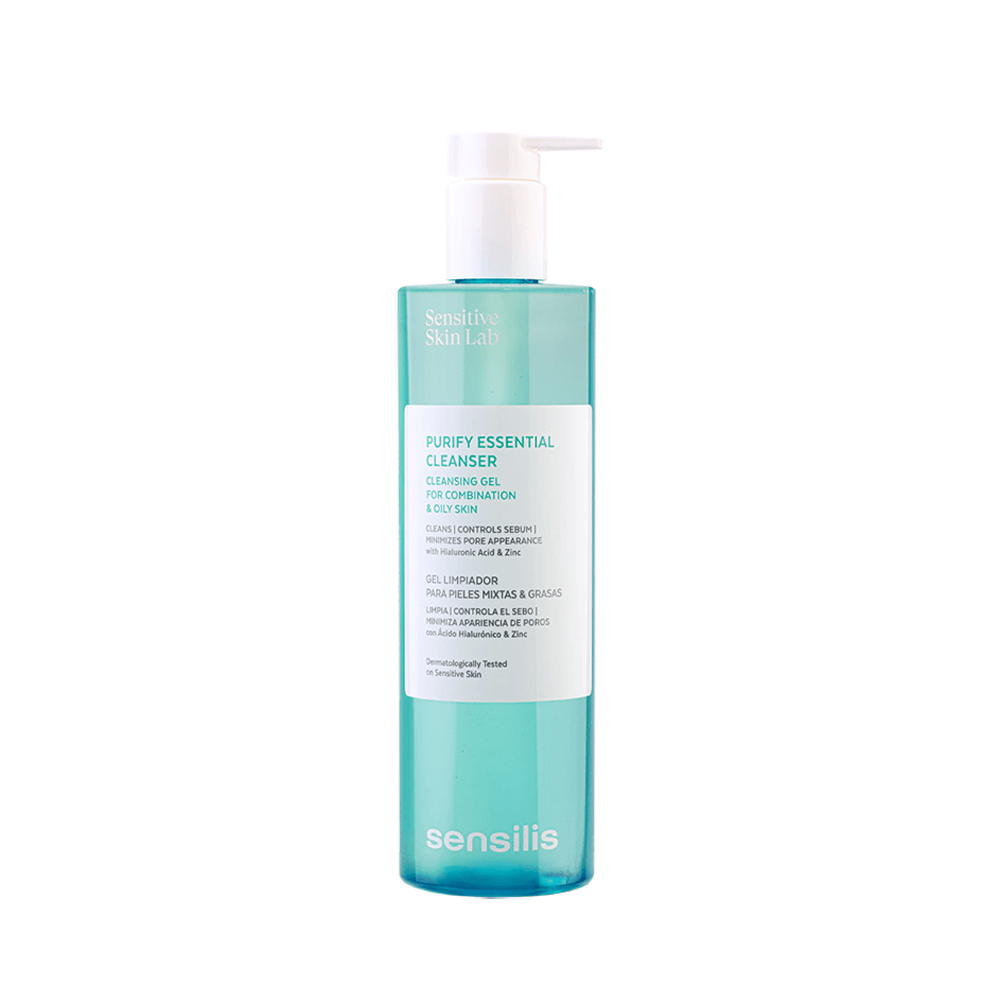 SENSILIS, veido higiena, prausiamasis gelis jautriai, riebiai ir mišriai odai, PURIFY ESSENTIAL CLEANSER, 400 ml