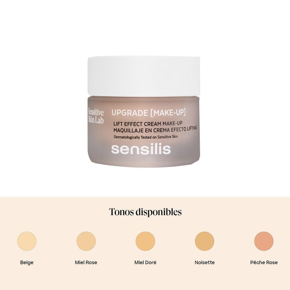 SENSILIS UPGRADE [MAKE UP], stangrinamojo poveikio kreminė makiažo pudra 01 BEIGE, su mentele ir kempinėle, 30 ml | Tiesiog Graži