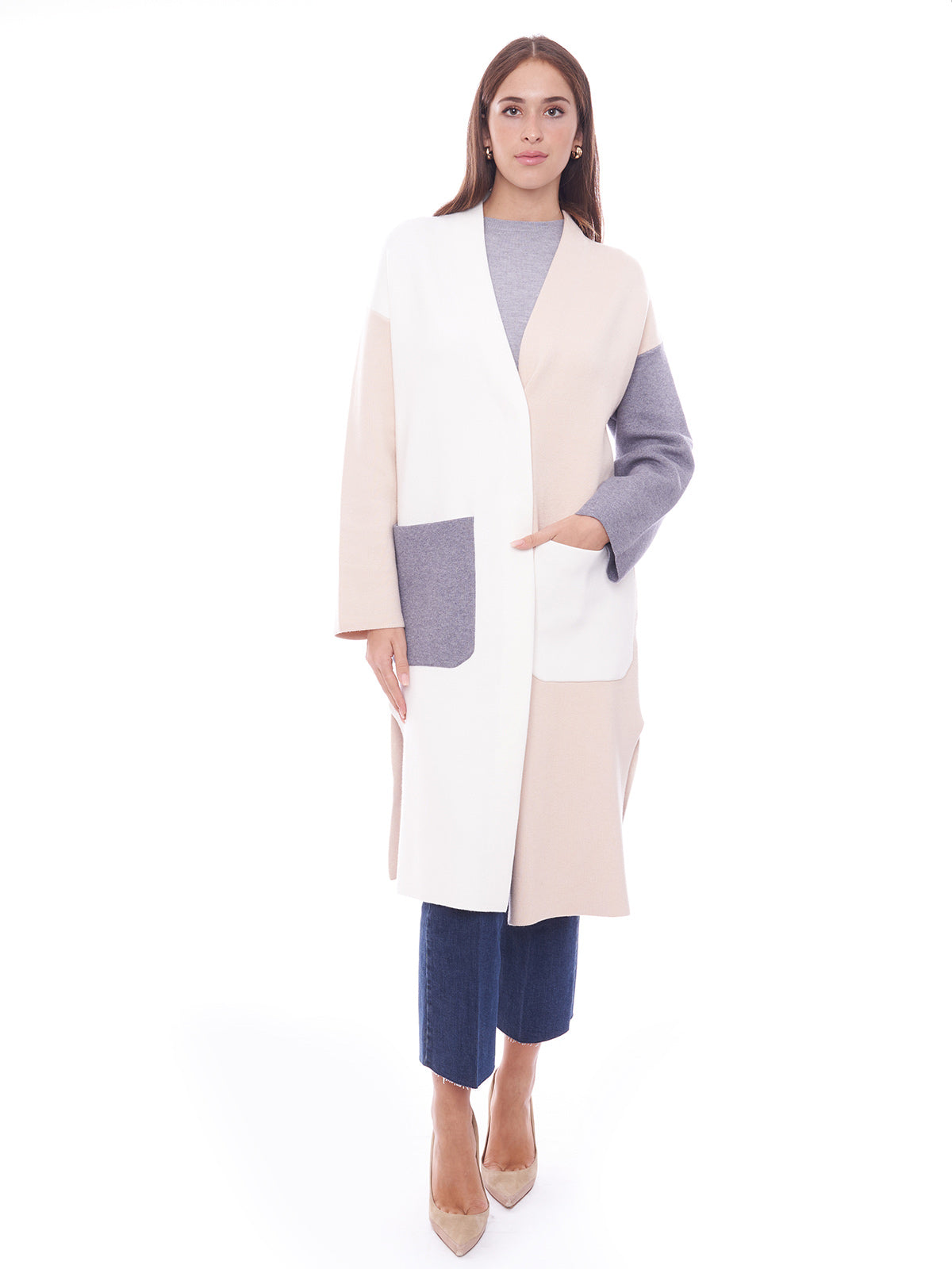 Cappotto in maglia Vicolo - 22022R | Taglia: UNI - PANNA/BEIGE/GRIGI product
