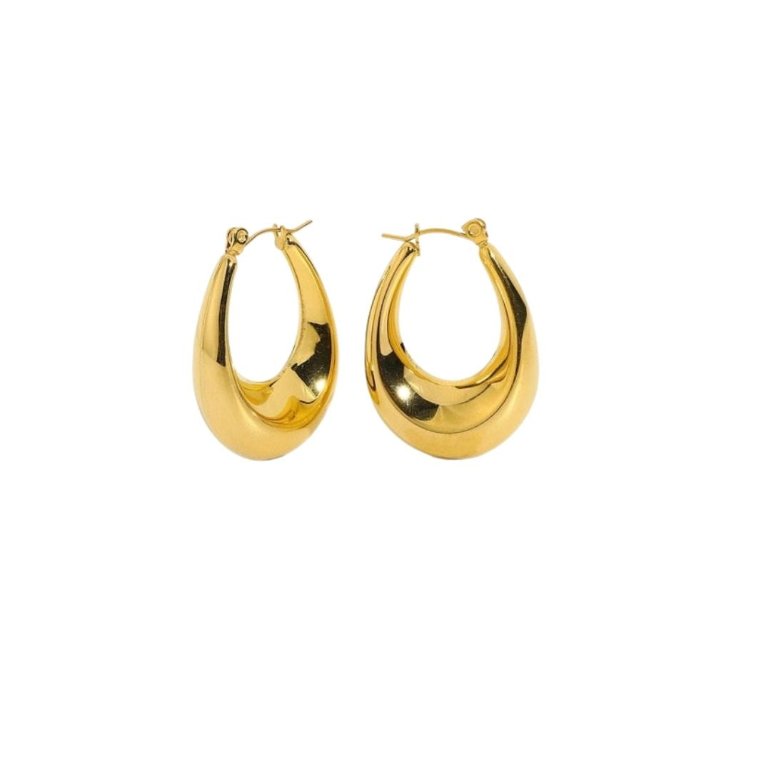 Zora Chunky Oval Hoop Earrings – ANA CHRISTI