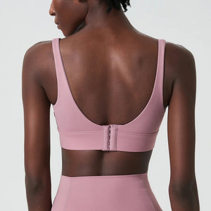 Women High Impact Fitness Yoga Bra Solid Color Sexy Back Ajustable Sports Underwear Breathable Gym Running Top With Cesht Pads - Shop with Maggie