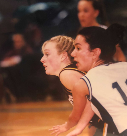 Briar playing basketball in highschool