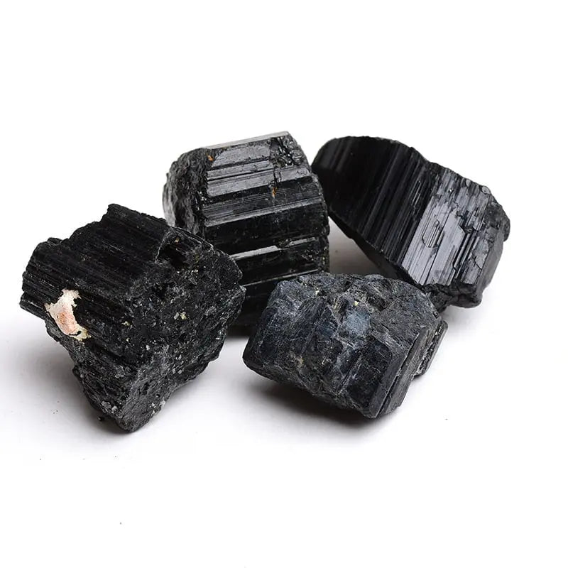 Natural Black Tourmaline Raw OreGem Mineral Specimens Irregular Crystals Redectromagnetic Radiation Deuce Elgaussing Energy Ston - Mystic Oasis Gifts