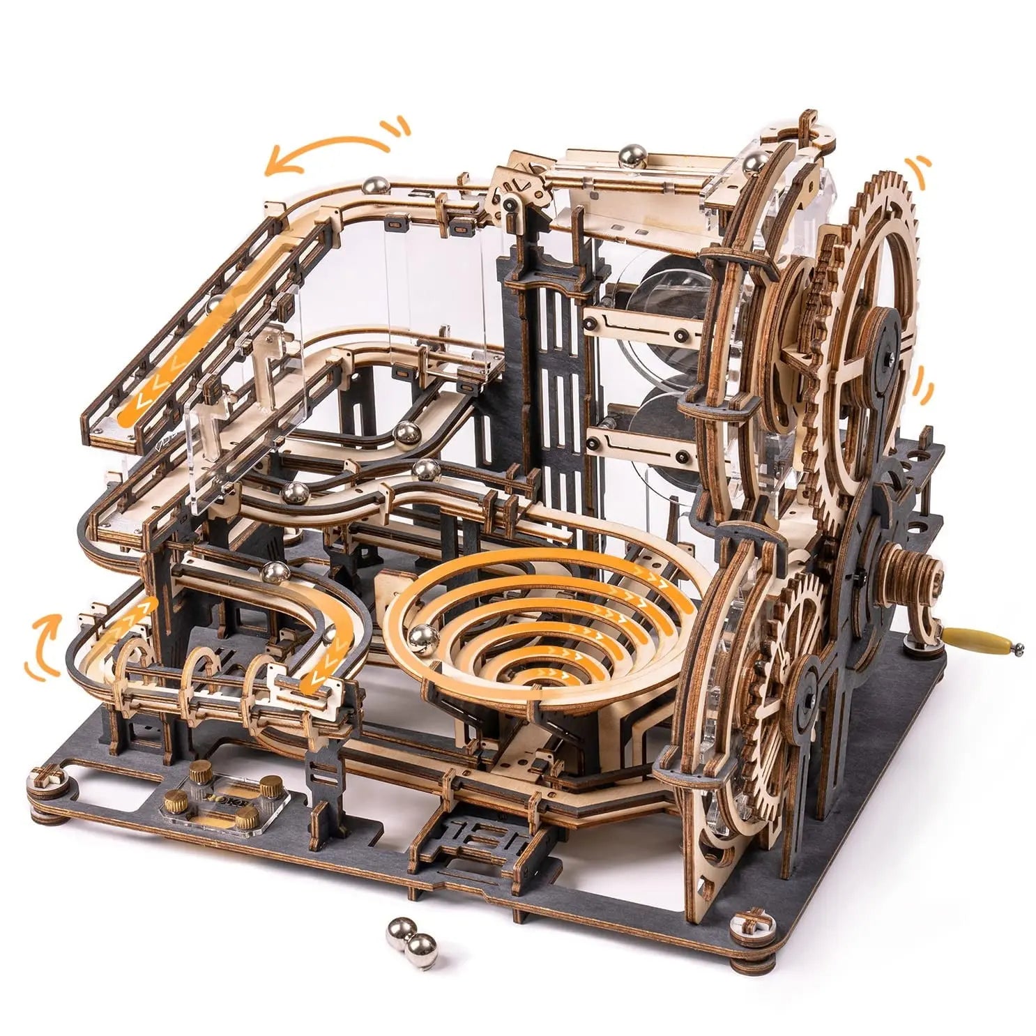 Robotime ROKR Marble Night City 3D Wooden Puzzle Games Assembly Waterwheel Model Toys for Children Kids Birthday Gift - Mystic Oasis Gifts