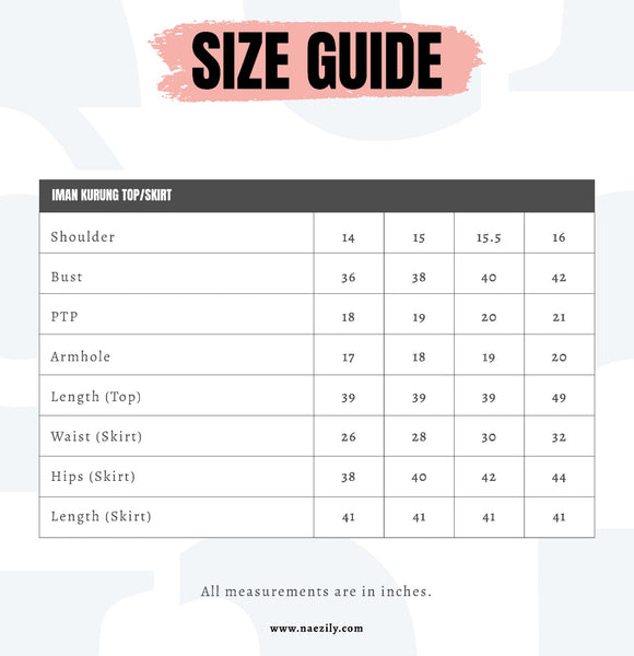 Iman Size Chart – Naezily