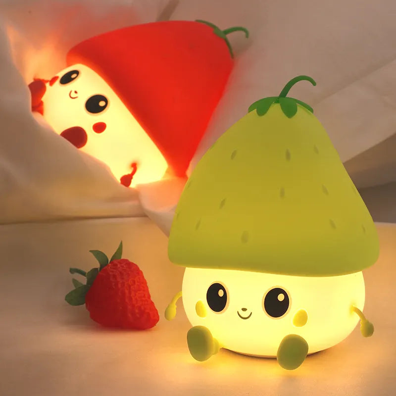 Silicone Strawberry Lamp - Versatile Lighting Solution