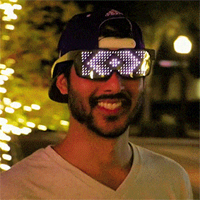 LED Multicolor Party Glasses with 8 Patterns: Fireworks, Dollar, Kiss Fish, Arrowhead, Twinkle, Skull, Heartbeat, Heartbroken