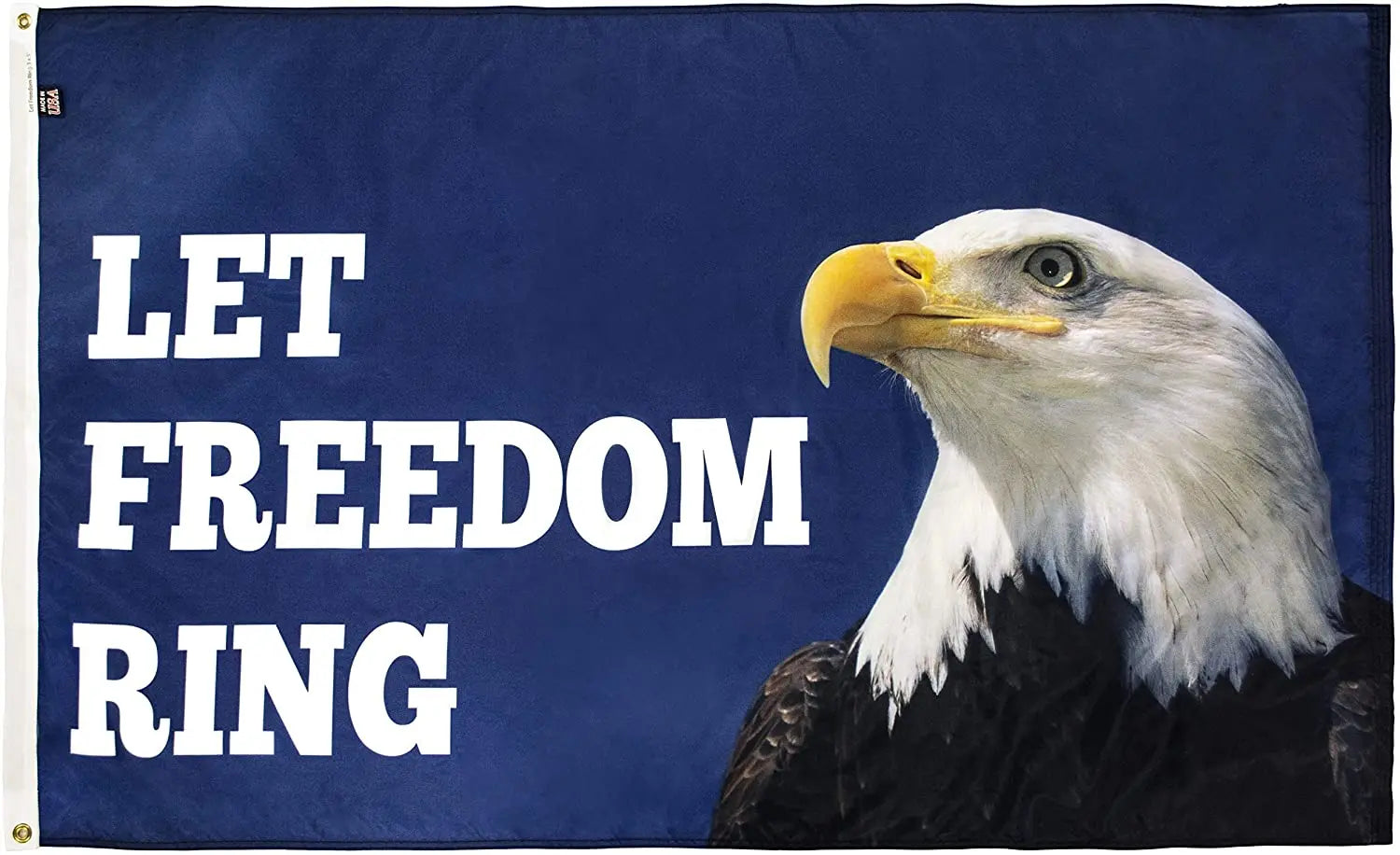 Let Freedom Ring Nylon Decorative Flag, Made in the USA, 3x5'