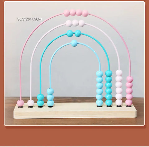 Beautiful pastel color rainbow abacus toy