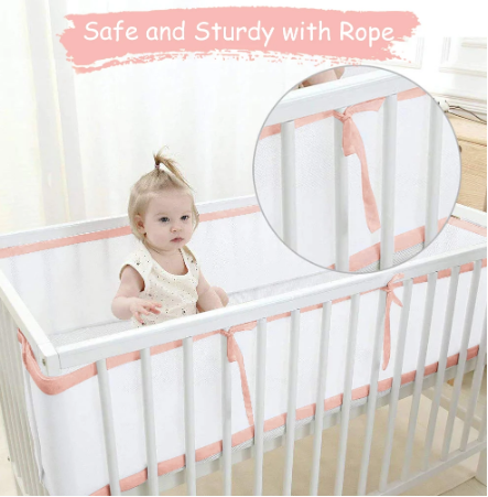 baby crib breathable mesh bumper