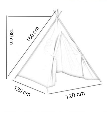Kids canvas play teepee tent dimensions for the large size