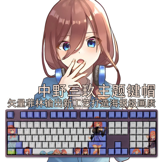 1 conjunto pbt tintura subbed keycaps dos desenhos animados anime jogo  chave bonés oem perfil backlit keycap para K-ON hirasawa yui tainaka ritsu  - AliExpress