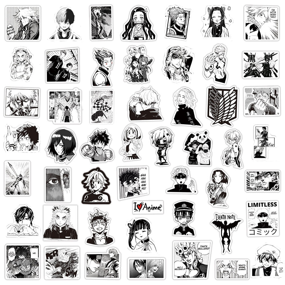 50100pcs Mix Anime Stickers  Demon Slayer Jujutsu Kaisen Attack on T   KMinded