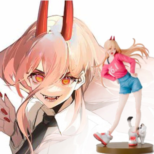 21CM Japan Hot Anime Chainsaw Man Power Figure PVC Cool Devil Horns Hu –  K-Minded