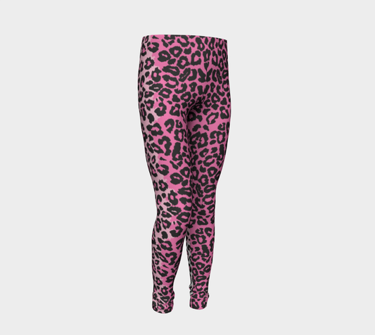 Pink & Black Leopard All Over Print Leggings – Leopard Fashionista