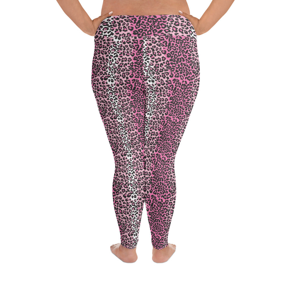 Pink Leopard Print Men's Leggings, Sexy Animal Print Meggings Running Tights  For Men | Heidikimurart Limited