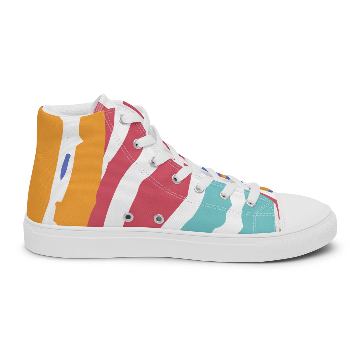Zebra Multicolor All Over Print Women’s High Top Canvas Shoes