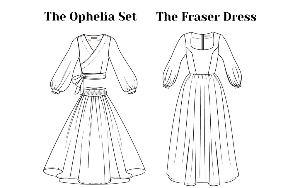 Top and dress set design and long linen dress design