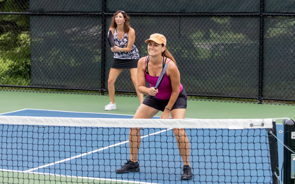 Pickleball players on the court