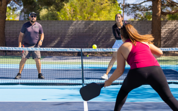 Players on the pickleball court