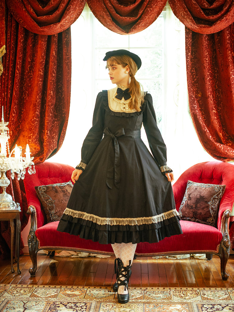 美品 Victorian maiden クラシカルドールロングドレス 黒